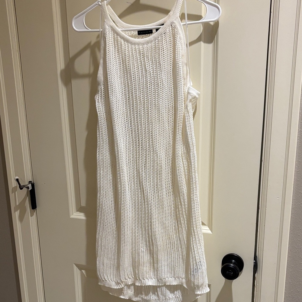 Tahari (M)  Ivory Knit Mini Dress/Cover up